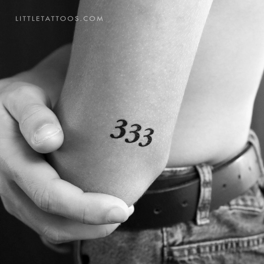 333 Angel Number Temporary Tattoo - Set of 3