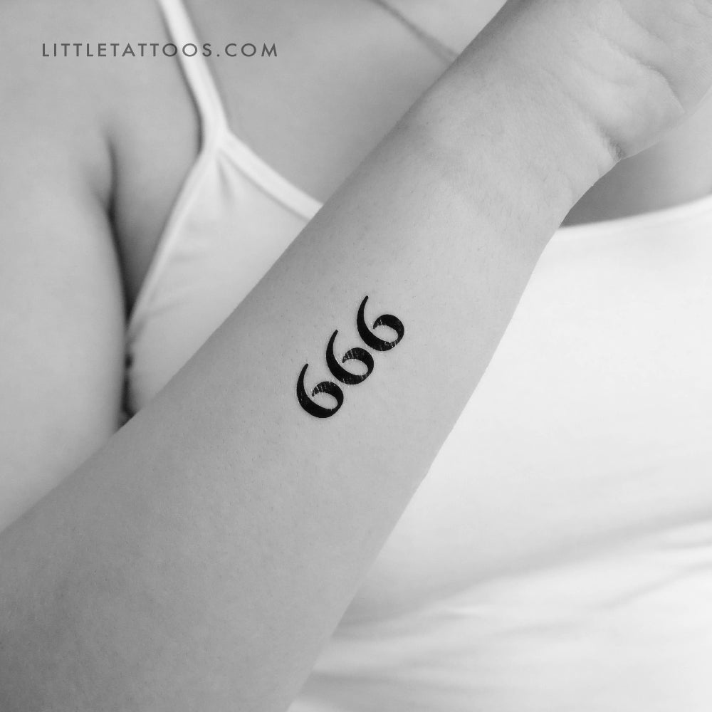 666 Angel Number Temporary Tattoo - Set of 3