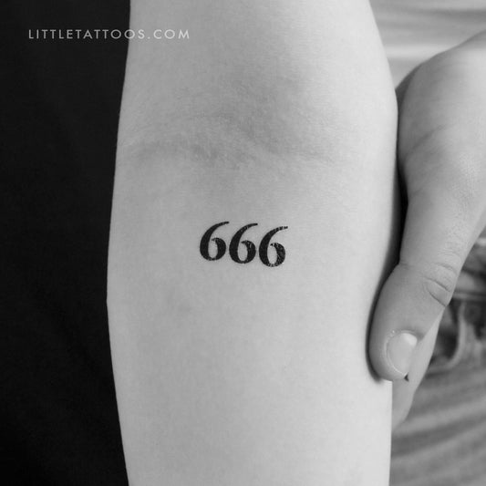 Tatuaje temporal del número angelical 666 (juego de 3)