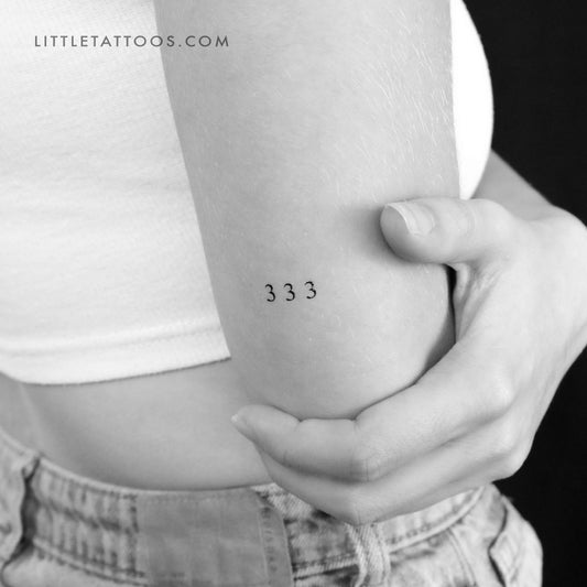 Tatuaje temporal del número angelical 333 (juego de 3)