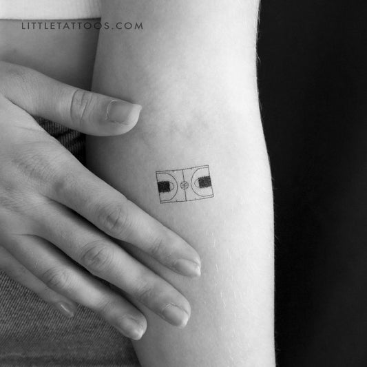 Basketball Court Temporary Tattoo - Set of 3