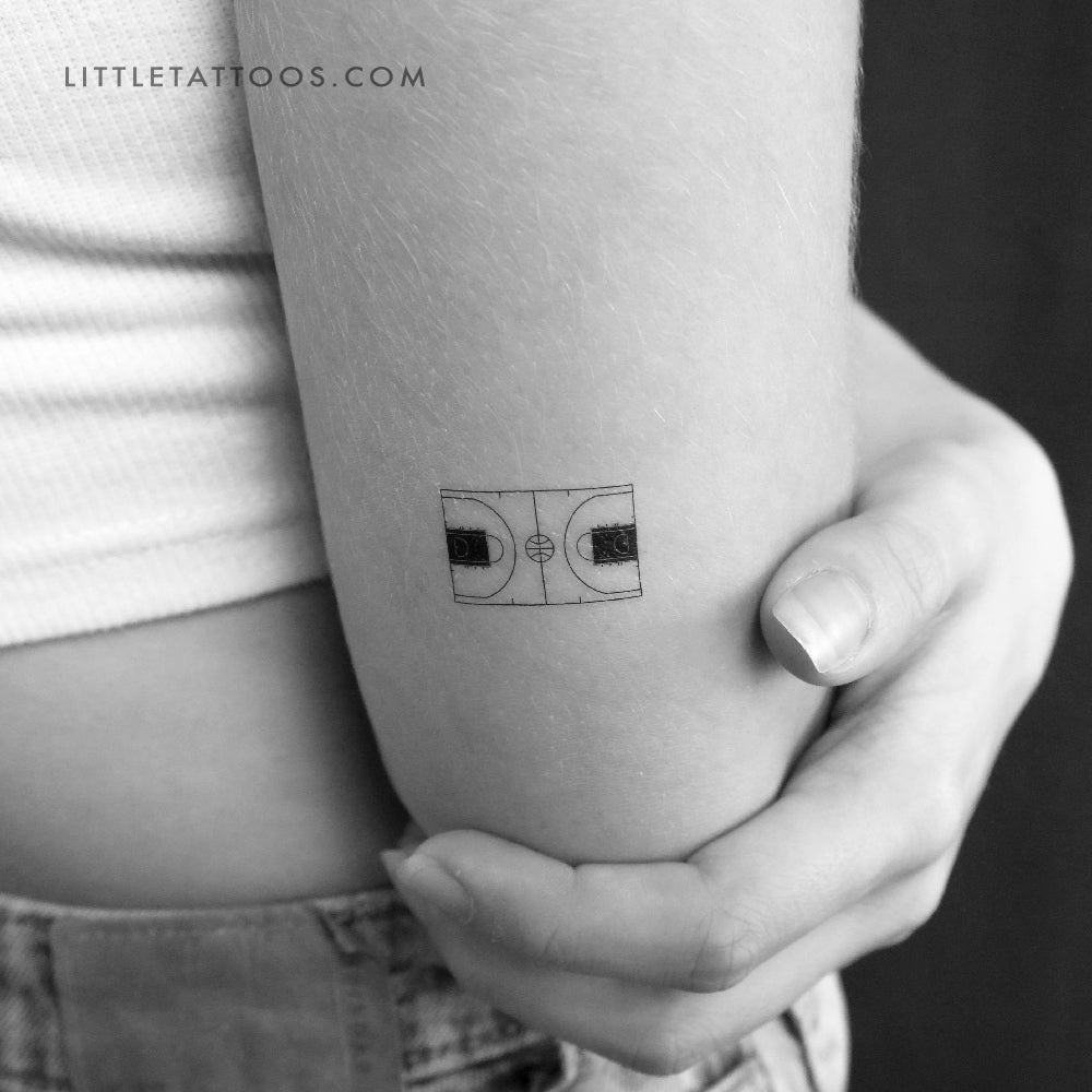 Basketball Court Temporary Tattoo - Set of 3