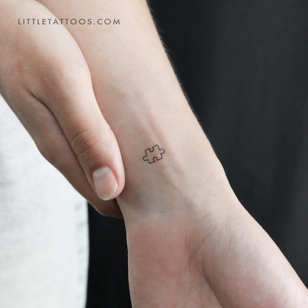 Tatuaje temporal de pieza de rompecabezas pequeña (juego de 3)