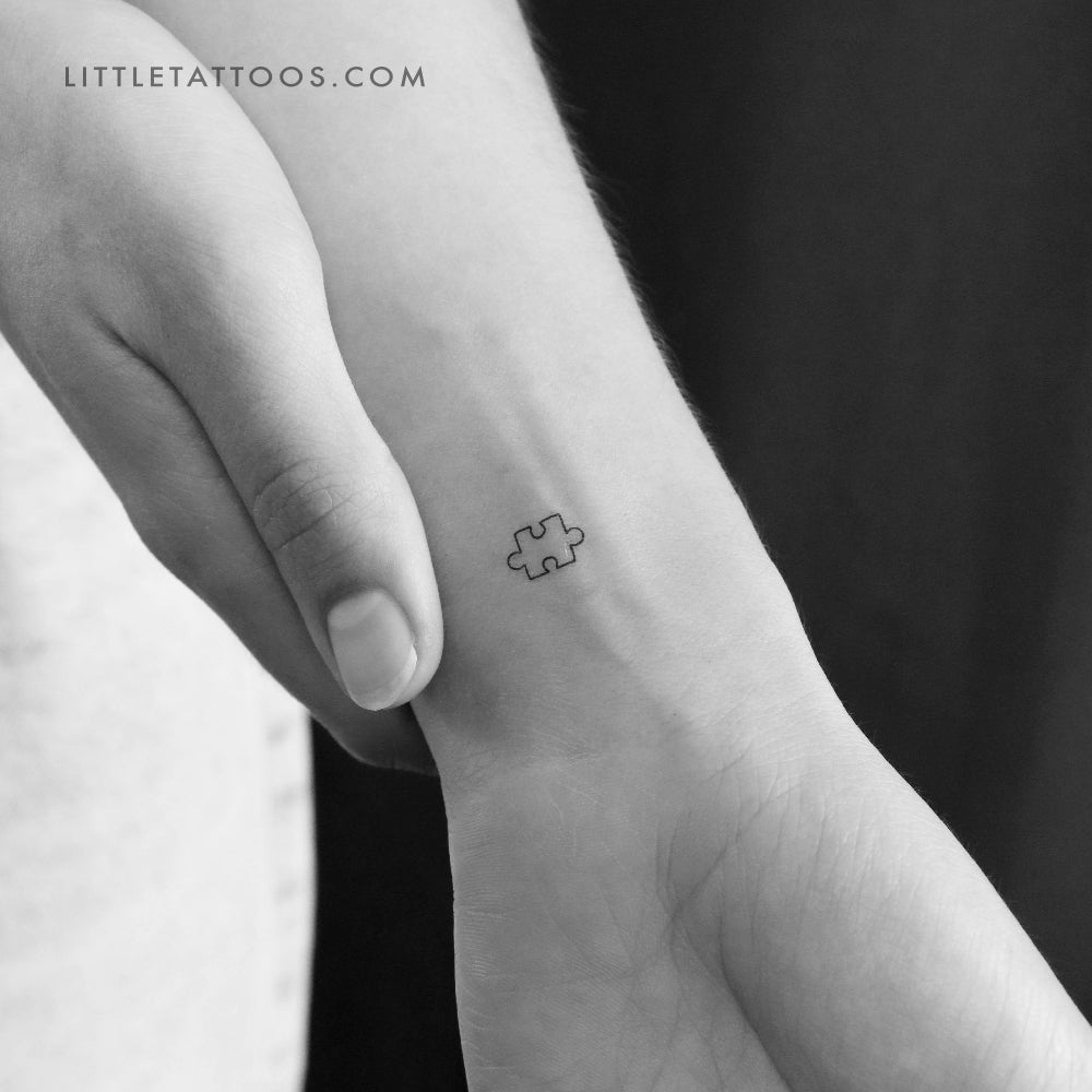 Tatuaje temporal de pieza de rompecabezas pequeña (juego de 3)