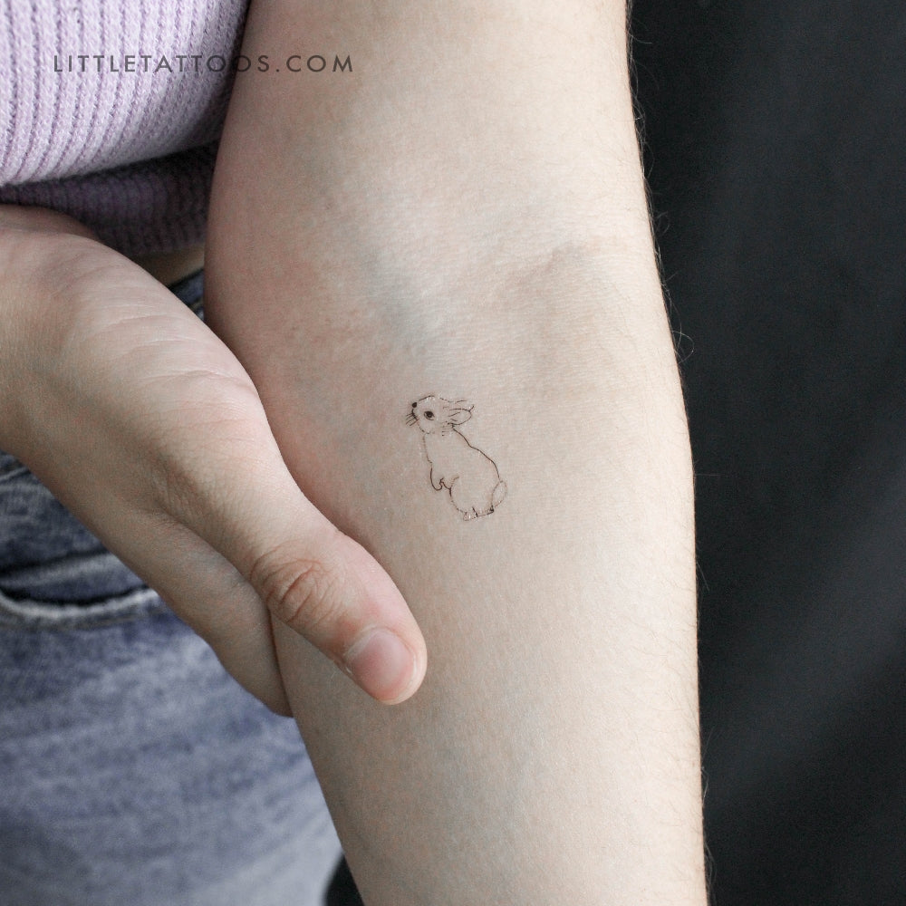 Standing Rabbit Temporary Tattoo - Set of 3