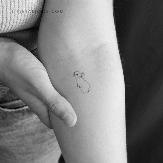Tatuaje temporal de conejo de pie (juego de 3)