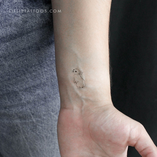 Tatuaje temporal de conejo de pie (juego de 3)