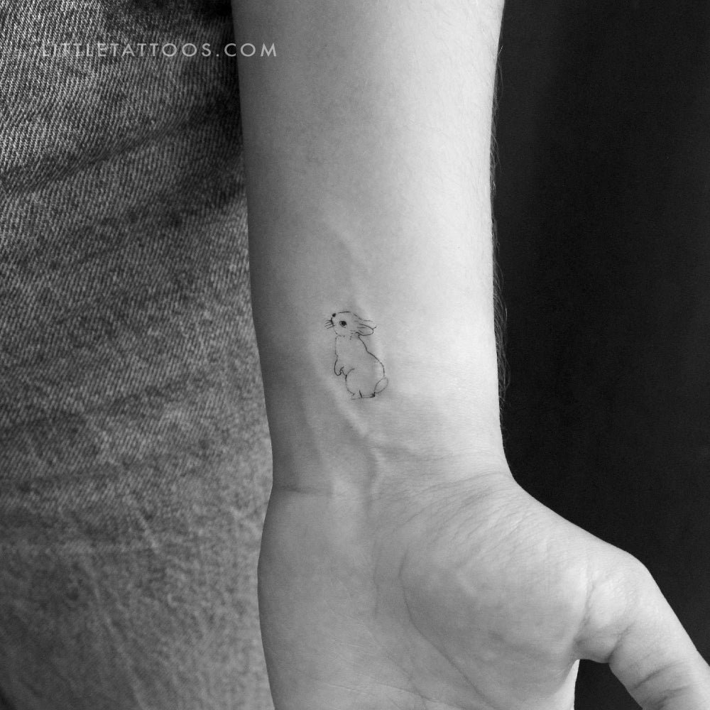 Standing Rabbit Temporary Tattoo - Set of 3