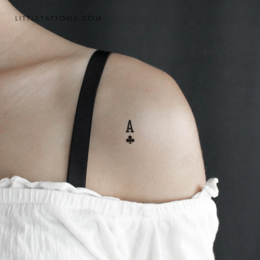 Small Ace Of Clubs Temporary Tattoo - Set of 3
