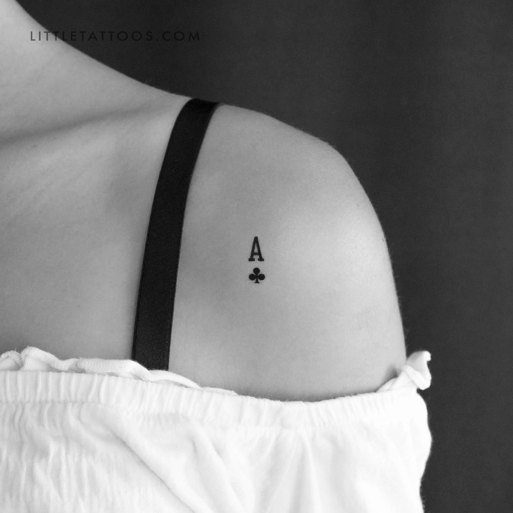 Tatuaje temporal pequeño de as de tréboles (juego de 3)