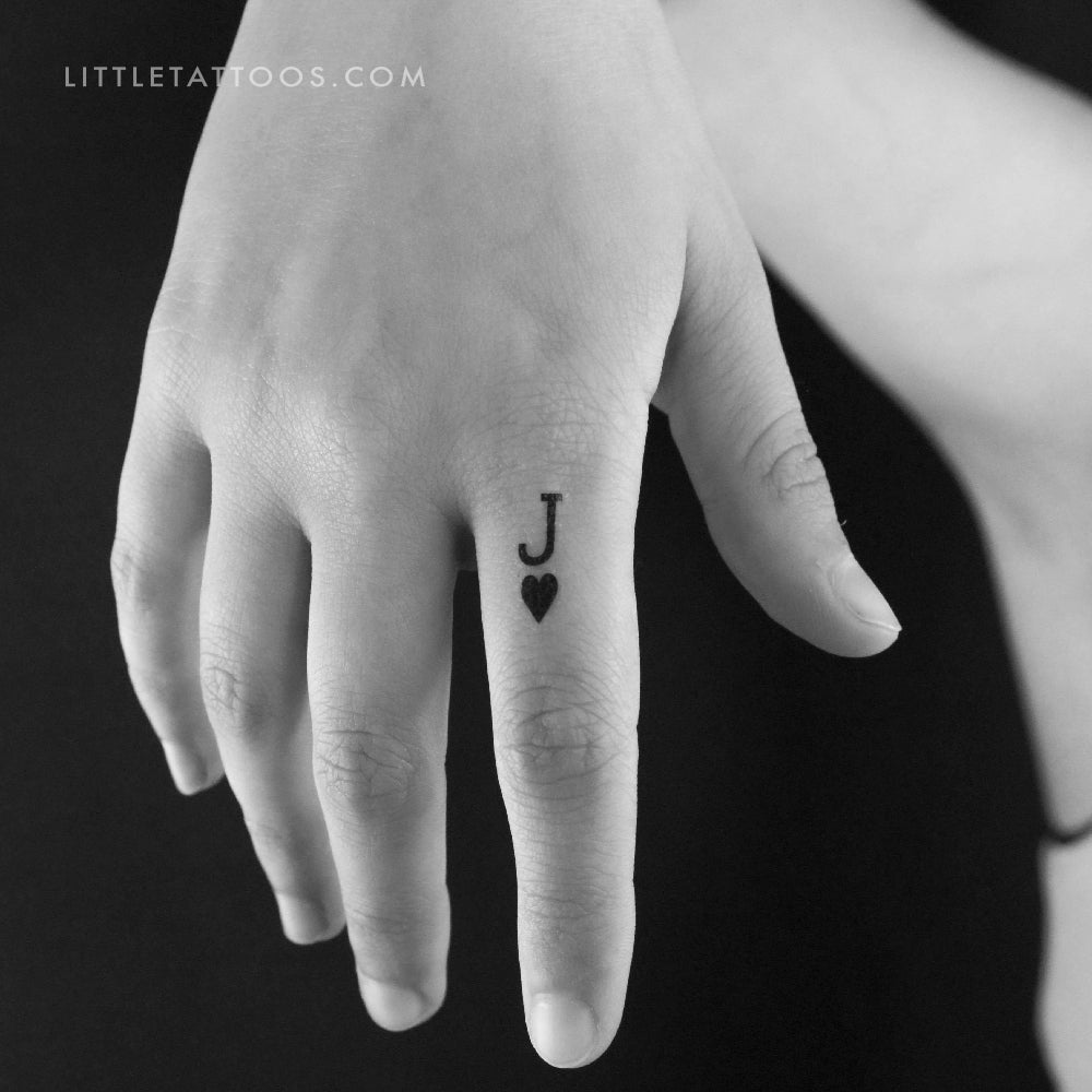 Small Black Jack Of Hearts Temporary Tattoo - Set of 3