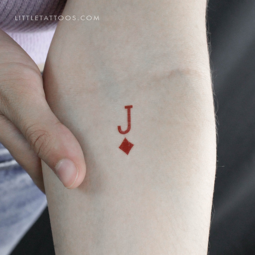 Jack Of Diamonds Temporary Tattoo - Set of 3