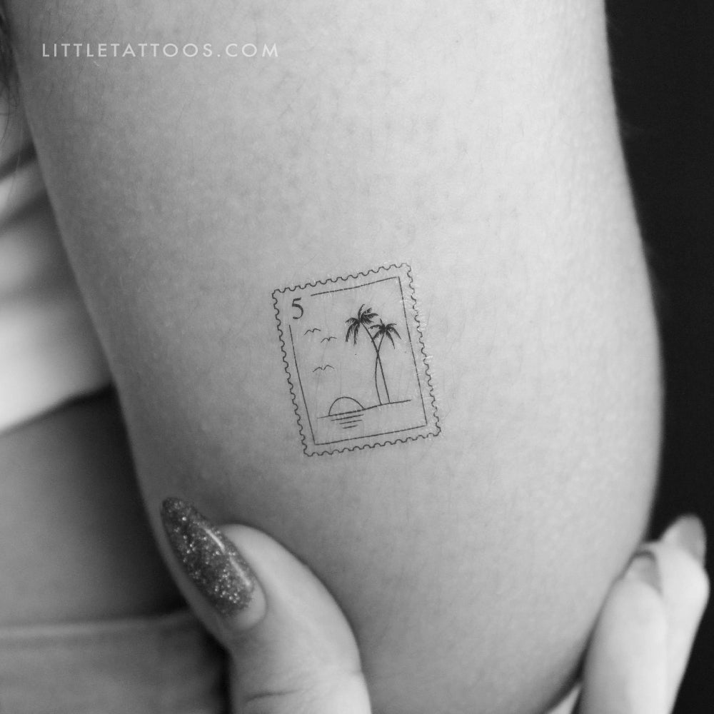 Tatuaje temporal de sello de puesta de sol - Juego de 3