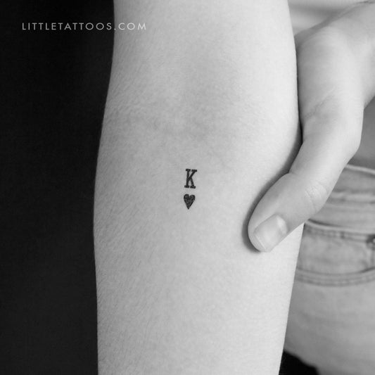 Tatuaje temporal del Rey de Corazones Negro - Juego de 3
