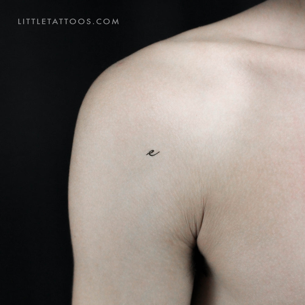 E Handwritten Letter Temporary Tattoo - Set of 3