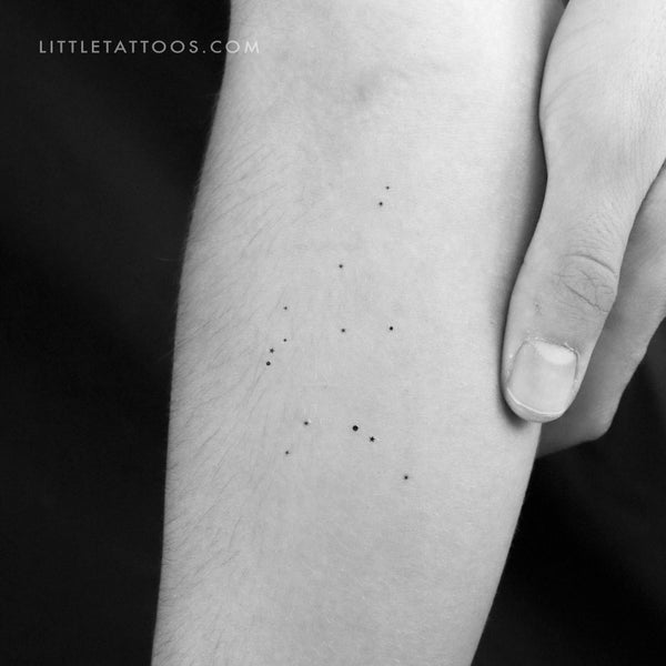 Minimalist Aquarius Constellation Temporary Tattoo - Set of 3