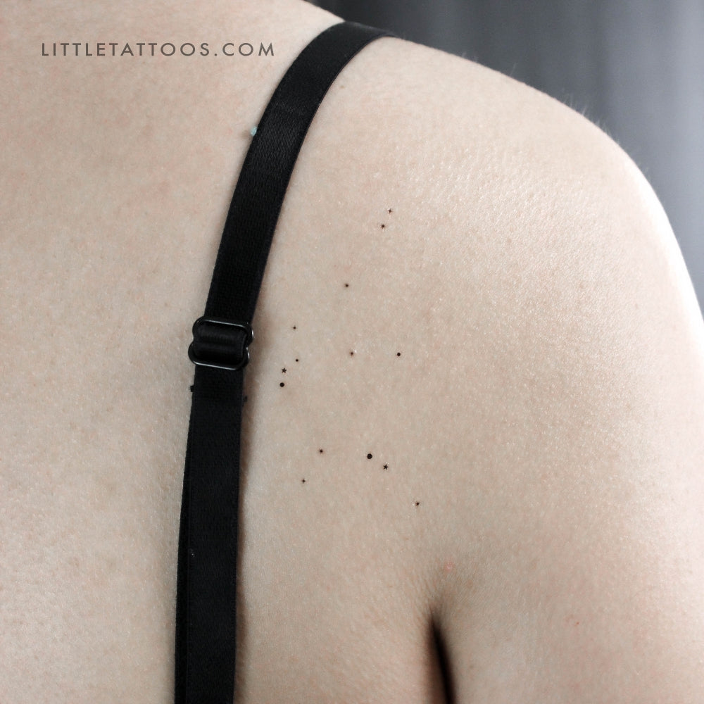 Minimalist Aquarius Constellation Temporary Tattoo - Set of 3