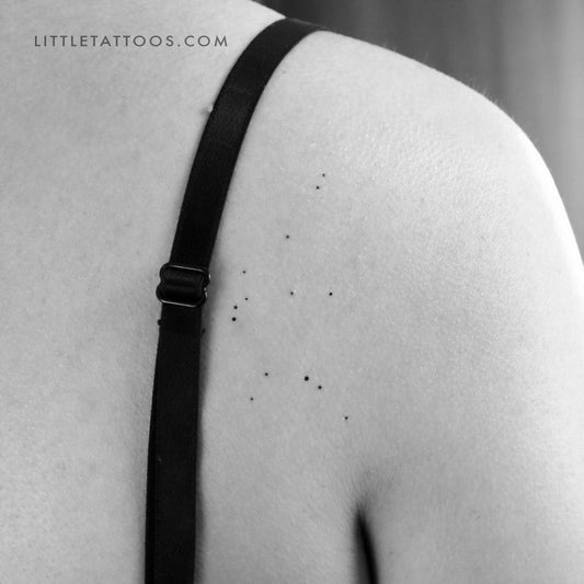 Minimalist Aquarius Constellation Temporary Tattoo - Set of 3