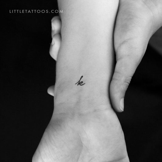 K Handwritten Letter Temporary Tattoo - Set of 3
