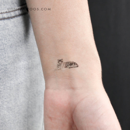 Tatuaje temporal de tigre en reposo (juego de 3)