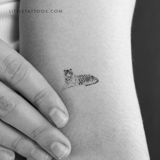Tatuaje temporal de tigre en reposo (juego de 3)