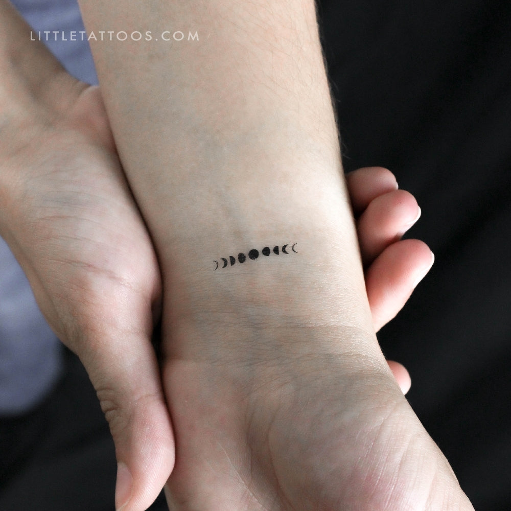 Little Moon Phases Temporary Tattoo - Set of 3