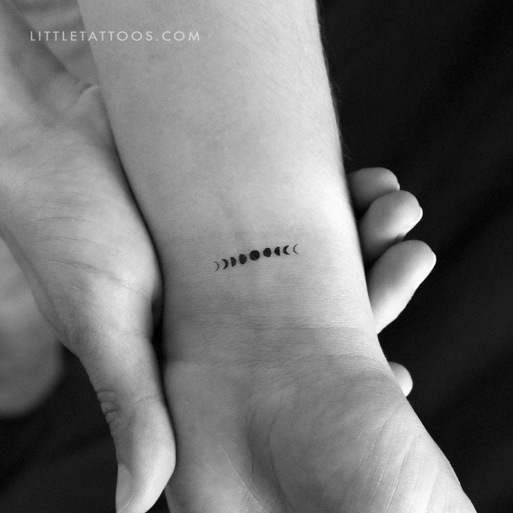 Little Moon Phases Temporary Tattoo - Set of 3