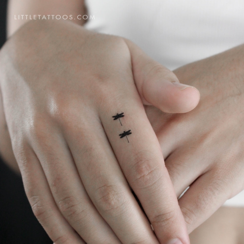 Tatuaje temporal de dos libélulas (juego de 3)