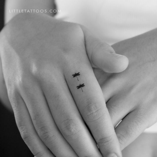 Tatuaje temporal de dos libélulas (juego de 3)