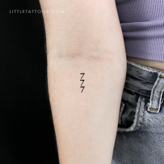 Vertical 777 Temporary Tattoo - Set of 3