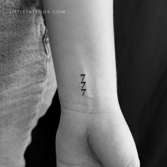 Vertical 777 Temporary Tattoo - Set of 3