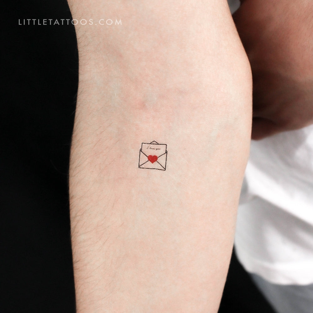 Open Love Letter Temporary Tattoo - Set of 3