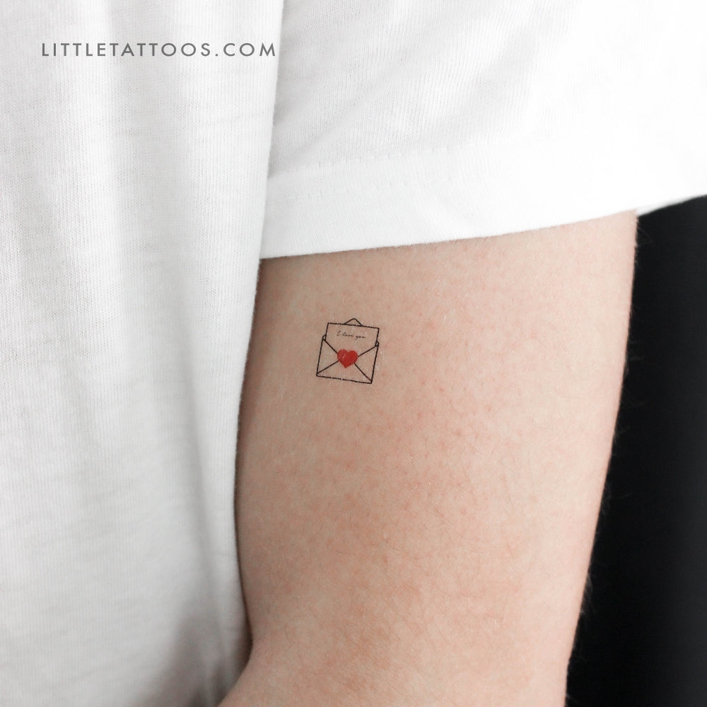 Open Love Letter Temporary Tattoo - Set of 3