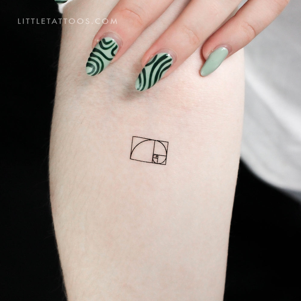 Little Golden Spiral Temporary Tattoo - Set of 3