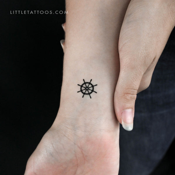 Ship Wheel Temporary Tattoo - Set of 3