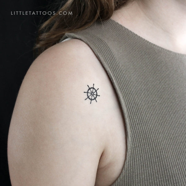 Ship Wheel Temporary Tattoo - Set of 3