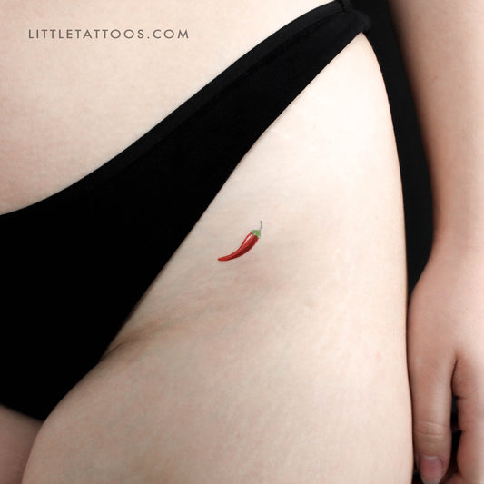 Chili Pepper Temporary Tattoo - Set of 3