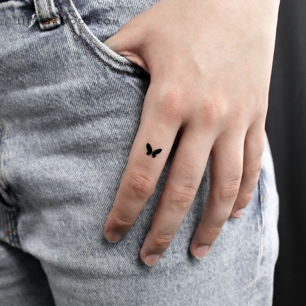 Tatuaje temporal de mariposa minimalista diminuto (juego de 3)