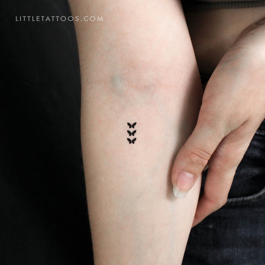 Three Tiny Butterflies Temporary Tattoo - Set of 3