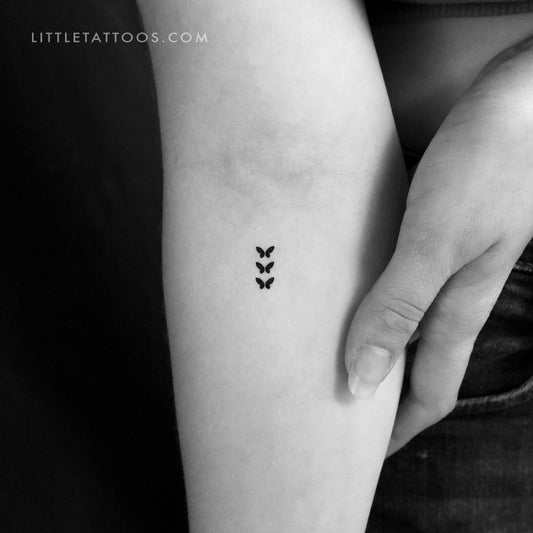 Three Tiny Butterflies Temporary Tattoo - Set of 3