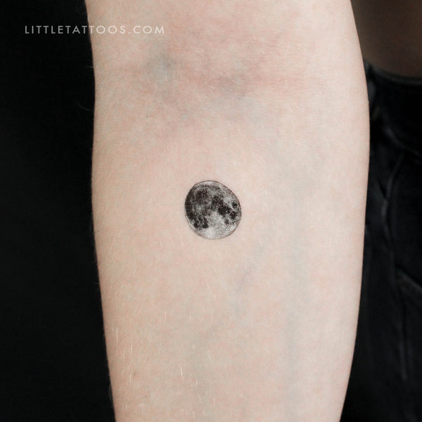 Tiny Full Moon Temporary Tattoo - Set of 3