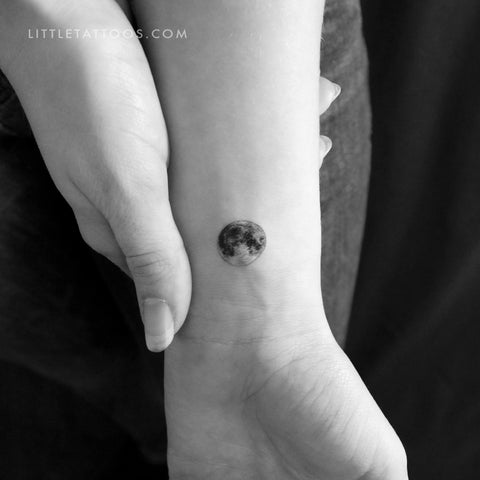 Tiny Full Moon Temporary Tattoo - Set of 3