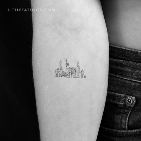 Small NYC Skyline Temporary Tattoo - Set of 3