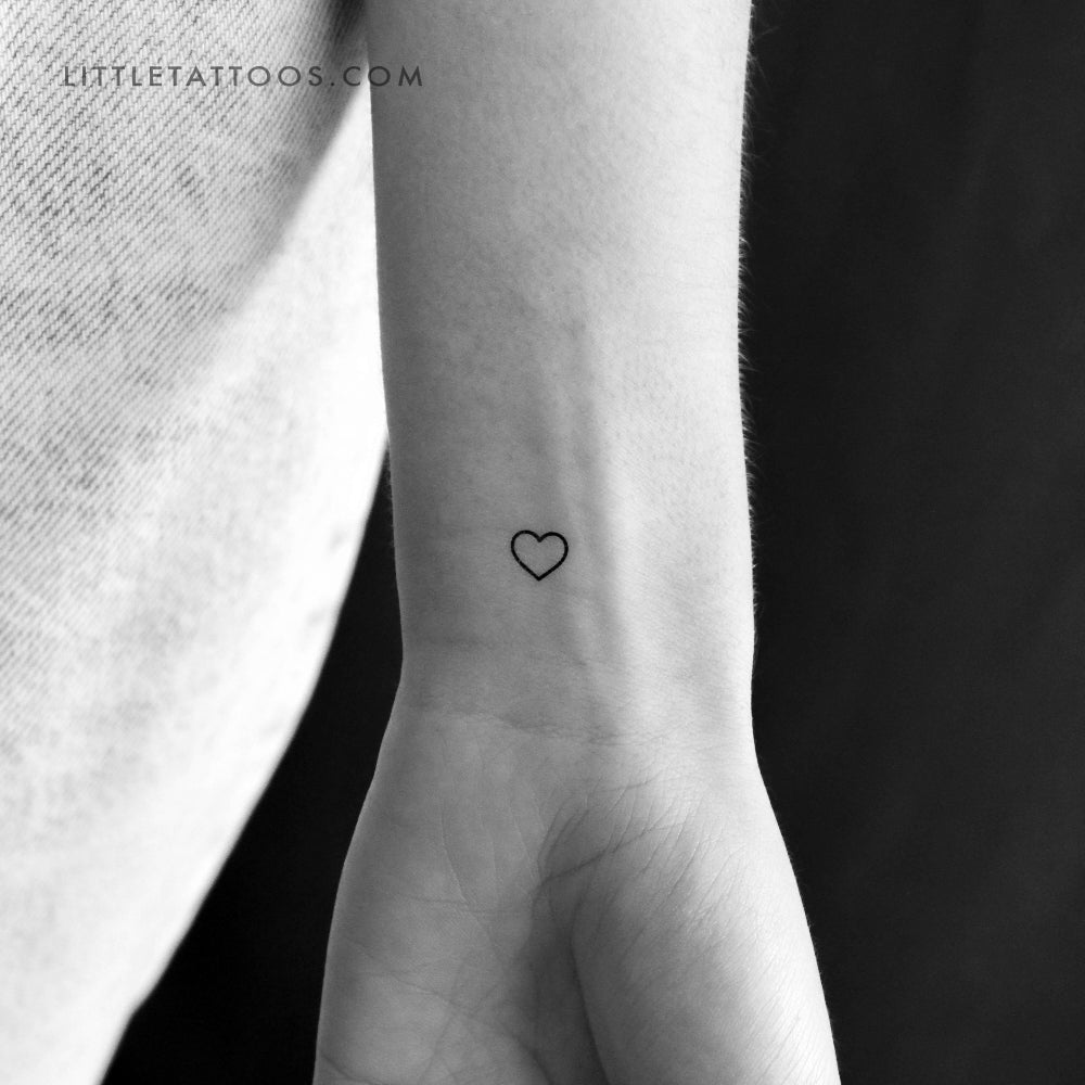 Tiny Heart Outline Temporary Tattoo - Set of 3