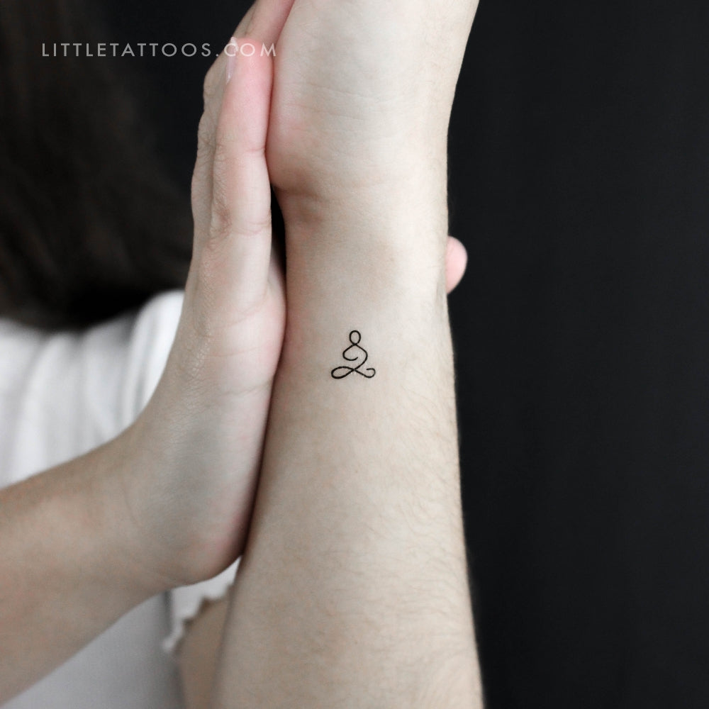 Tatuaje temporal del símbolo de respiración del pequeño meditador - Juego de 3