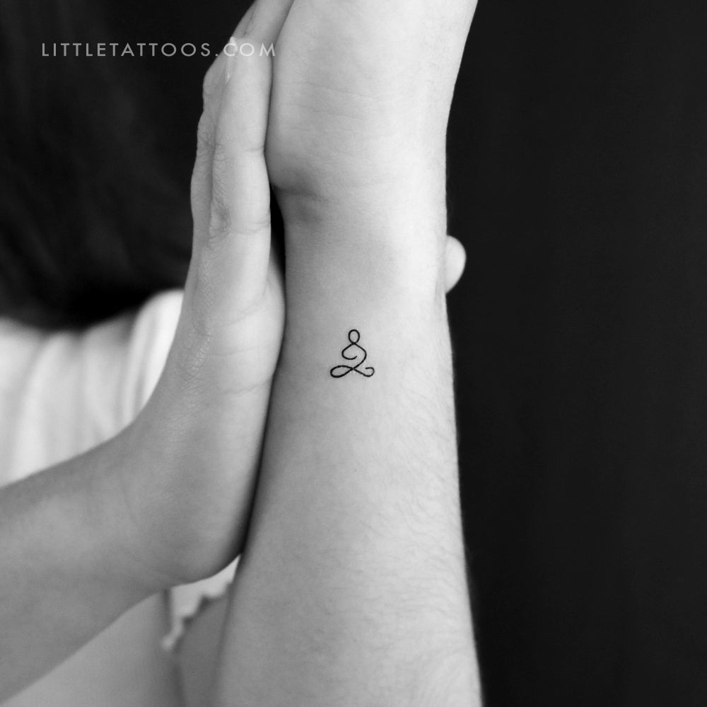 Tatuaje temporal del símbolo de respiración del pequeño meditador - Juego de 3