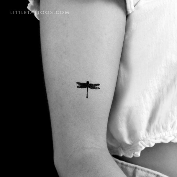 Black Dragonfly Temporary Tattoo - Set of 3