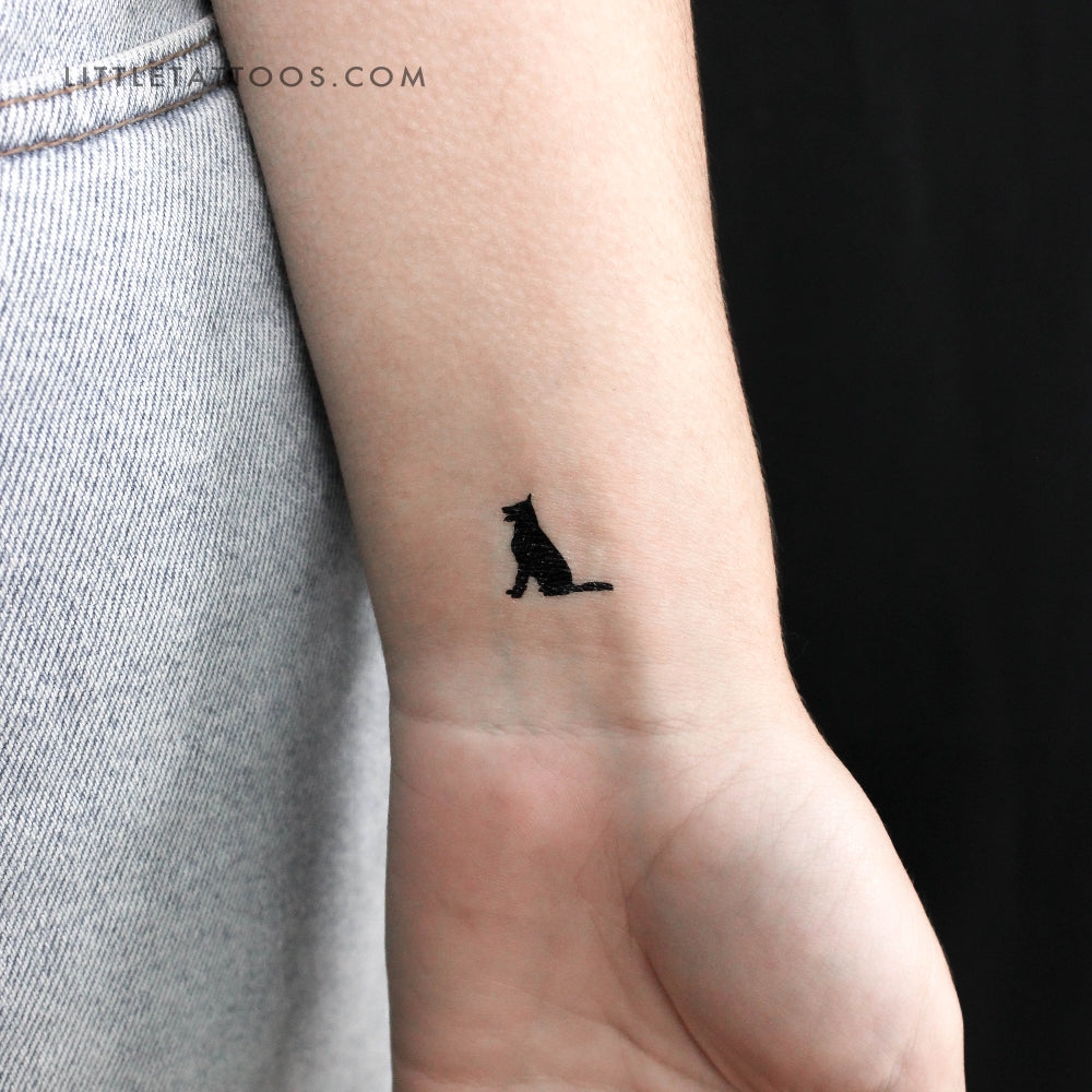 Tiny German Shepherd Temporary Tattoo - Set of 3