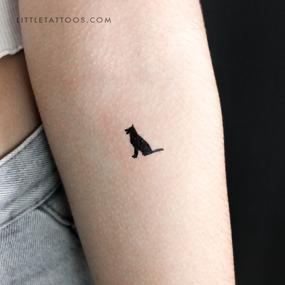 Tiny German Shepherd Temporary Tattoo - Set of 3