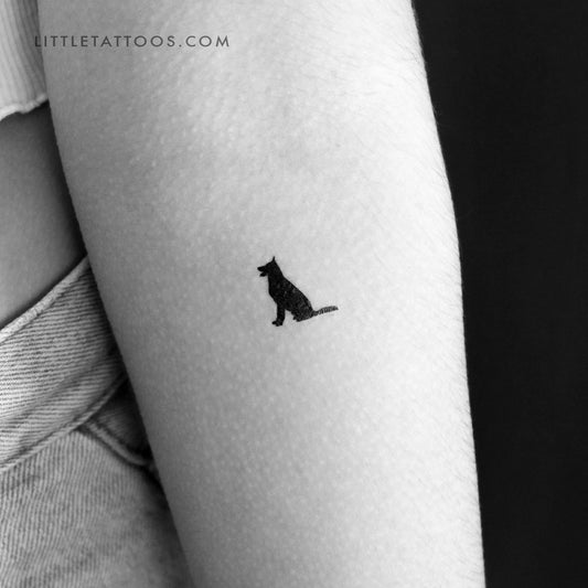 Tiny German Shepherd Temporary Tattoo - Set of 3